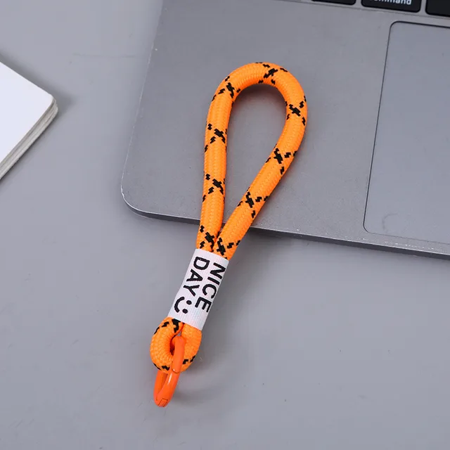 Trendy Plush Doll Keychain Lanyard Braided Pendant Rope Water Cup Rope Holding Orange Cross - Shop at LoveMi