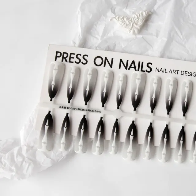 Background Semi finished Products Wear Nail Tip Prefabricated Nail Tip Pumpkin Million Christmas Dark Goth Secondary Bright Surface Black - Shop at LoveMi