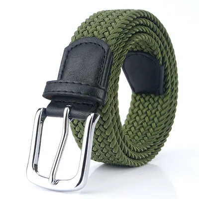 Silk Elastic Woven Elastic Men's Women's Belt Canvas Belt Army Green - Shop at LoveMi