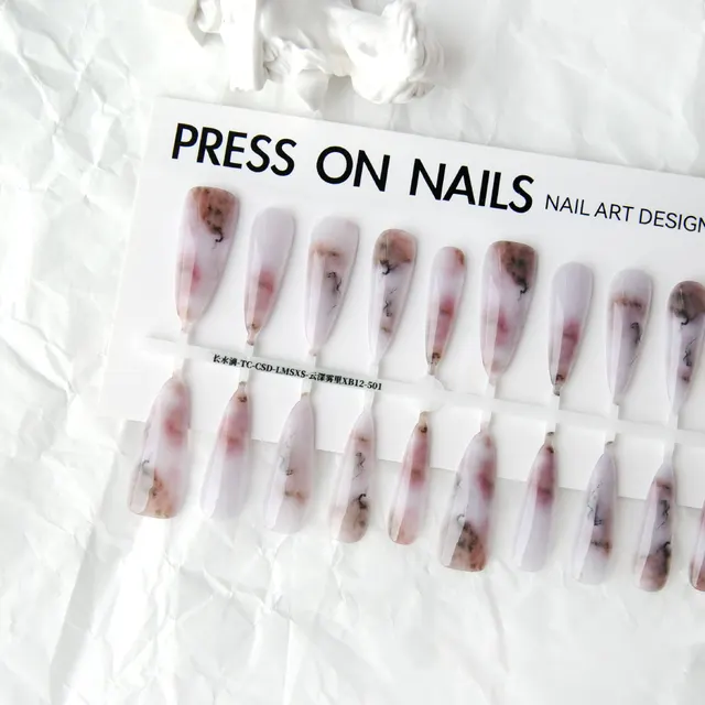 Blooming Antique Butterfly Ink Long Pointed Nail Beauty Bright Surface Deep Clouds And Fog - Shop at LoveMi