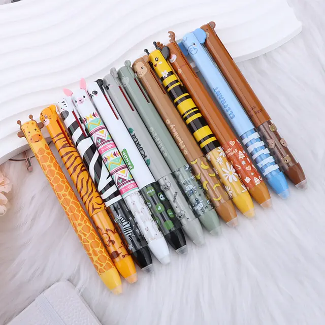 Student Erasable Gel Pen Cute Animals Color Mixing - Shop at LoveMi