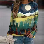 Women's Fashion 3D Casual Round Neck Sweater Baggy Coat - Hjq Ywt140