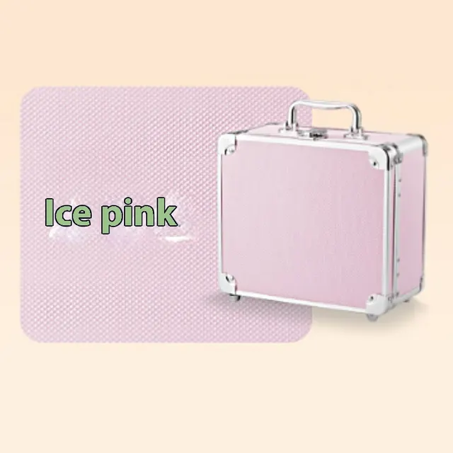 Large Capacity Make up Bag LED Mirror Portable With Light Aluminum Case Ice Pink - Shop at LoveMi