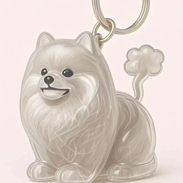 Dog Fur Storage Cute Pendant Keychain Smile Pomeranian - Shop at LoveMi