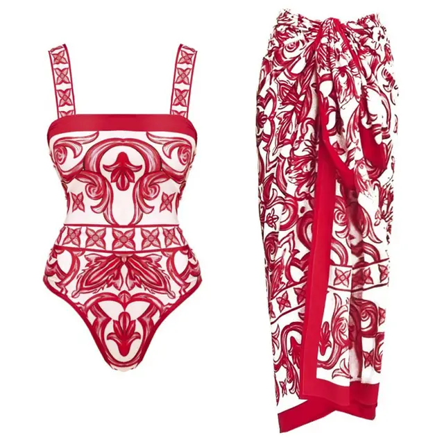 New Ethnic Print One piece Swimsuit Suit Women Suit - Shop at LoveMi