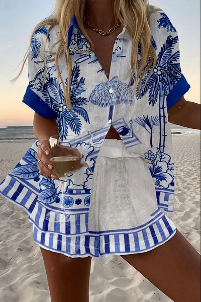 Digital Printing Top Women's Suit Two piece Set Mcs01120 - Shop at LoveMi