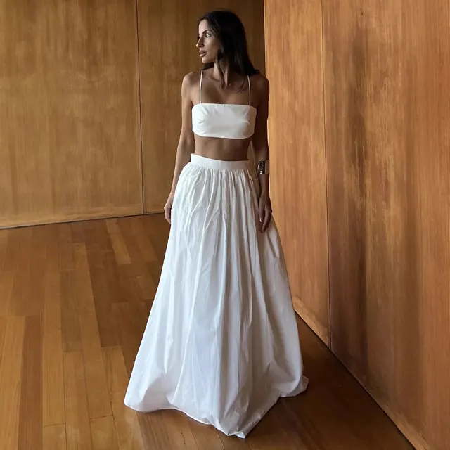 Cotton Suspender European And American Sexy Underwear Skirt Suit White - Shop at LoveMi