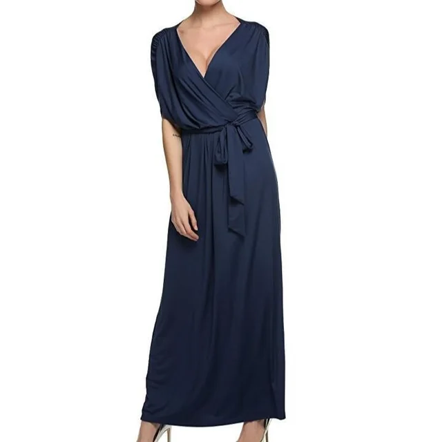 Big Size Elegant Women Long Dresses Dark Blue Deepblue - Shop at LoveMi