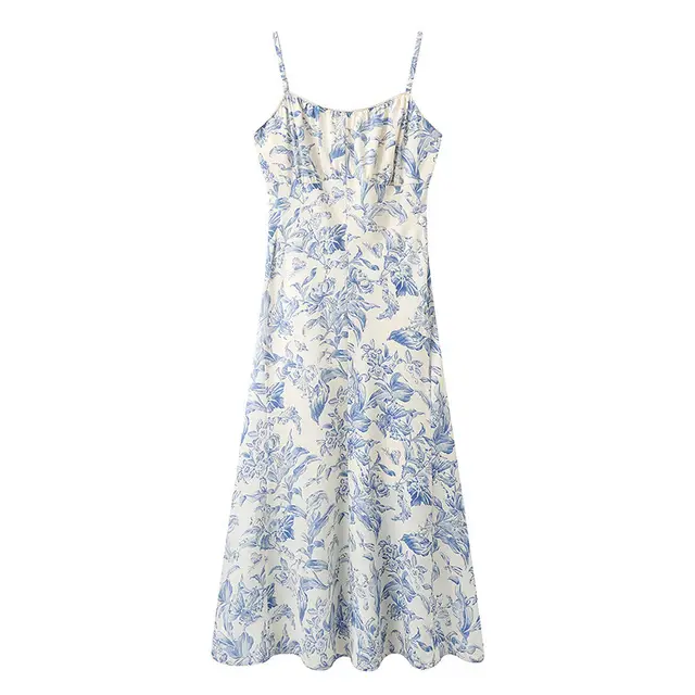 Vacation Floral Slip Dress Cardigan Two-piece Set - Skirt Single Piece