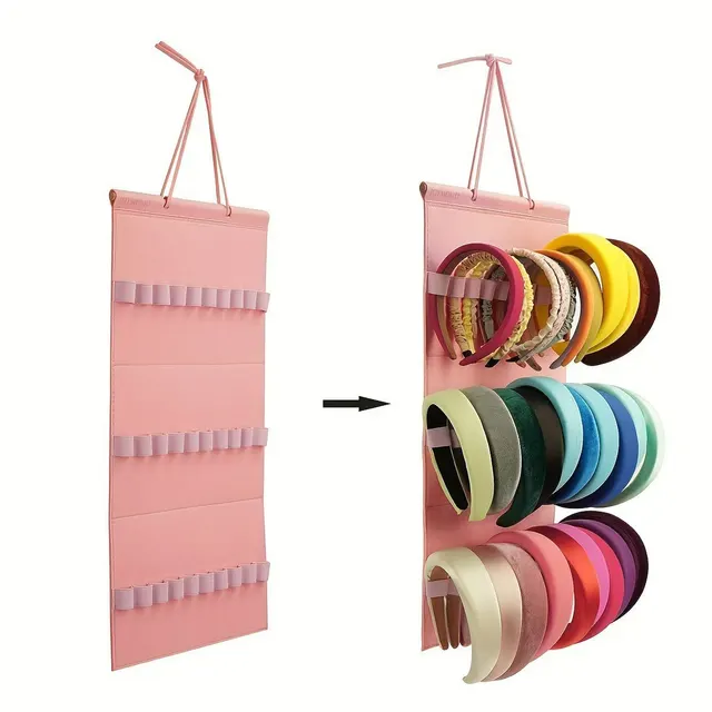 Felt Cloth Hair Band Buggy Bag Hair Accessories Display Rack Wall Mounted Pink - Shop at LoveMi