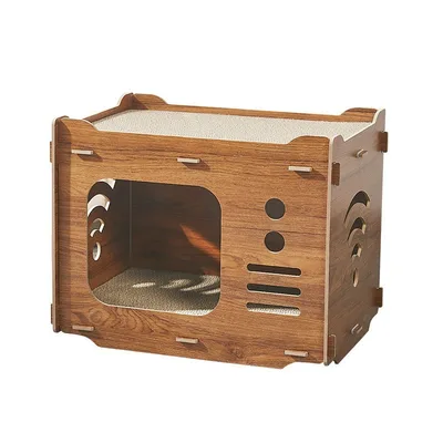 Simple And Spacious Large Double layer Scratch resistant Wear resistant Non chip Cat House Rosewood C Style - Shop at LoveMi