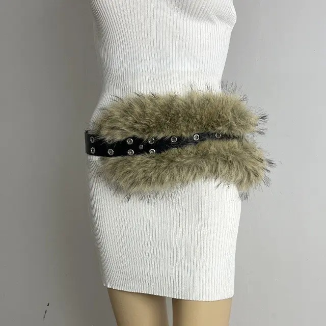 Fur Belt Retro Easy Matching Plush Waist Chain Waist Seal Waist Decorations Style 2 - Shop at LoveMi
