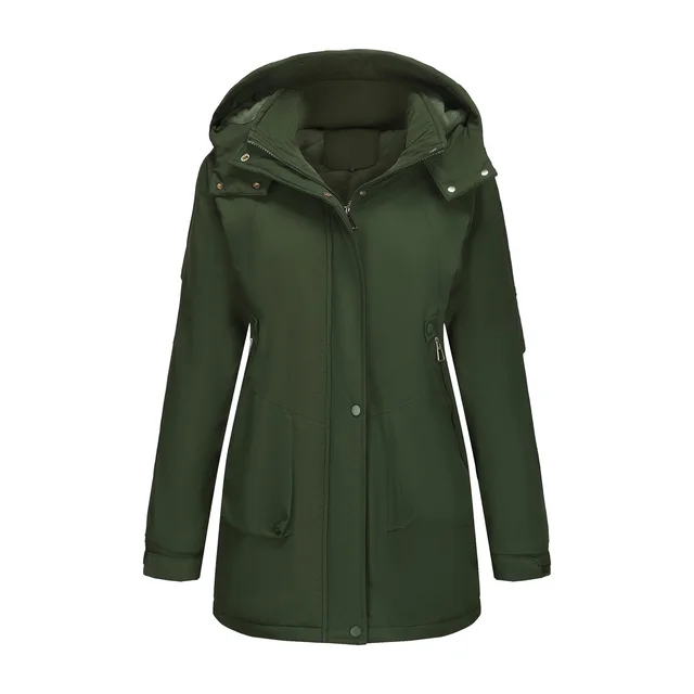 Autumn And Winter Mountaineering Women's Casual Shell Jacket Parka Army Green - Shop at LoveMi