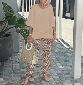 Summer Floral Print Short-Sleeve Top Loose Pants Two-Piece Set - 8Color - View 1