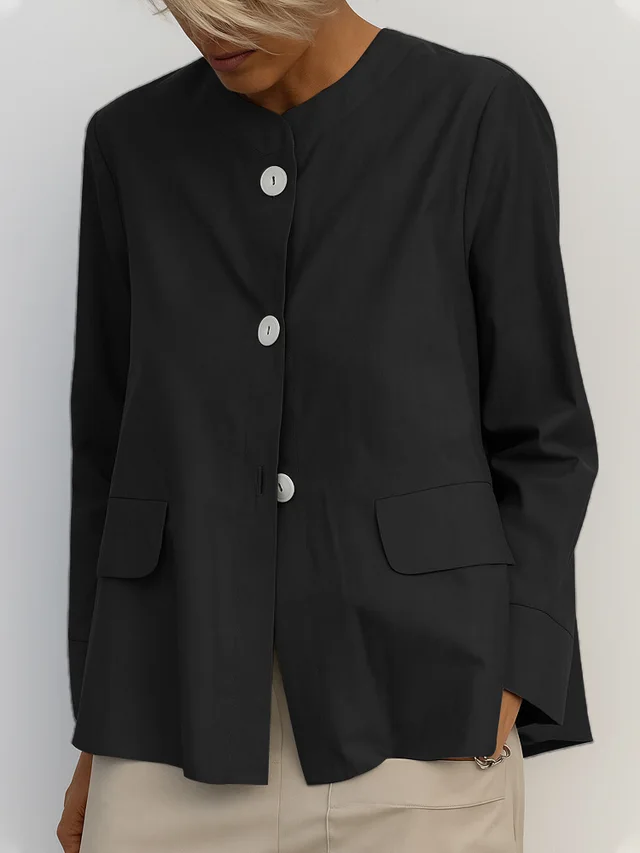 Jacket Coat Women's Solid Color Shirt Coat Black - Shop at LoveMi