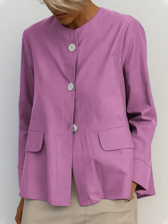 Jacket Coat Women's Solid Color Shirt Coat Pink - Shop at LoveMi