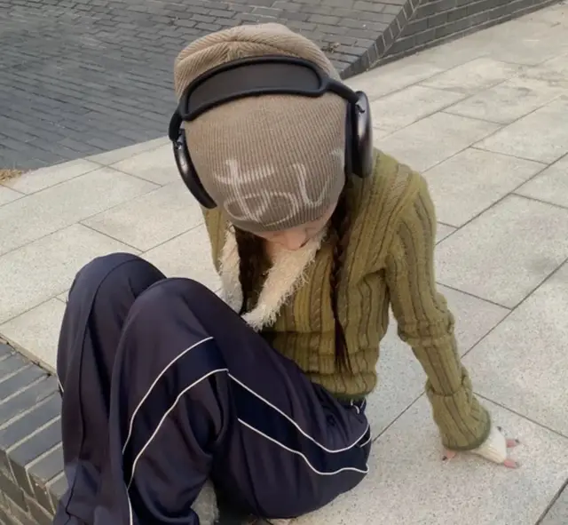 Street Style Letters Pile Heap Cap Beanie Hat Female Autumn And Winter Street Day Khaki - Shop at LoveMi