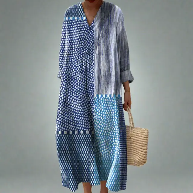 Long Sleeve Shirt Dress Women's Casual Floral Print Sleeve Skirt Dvllyq146 - Shop at LoveMi