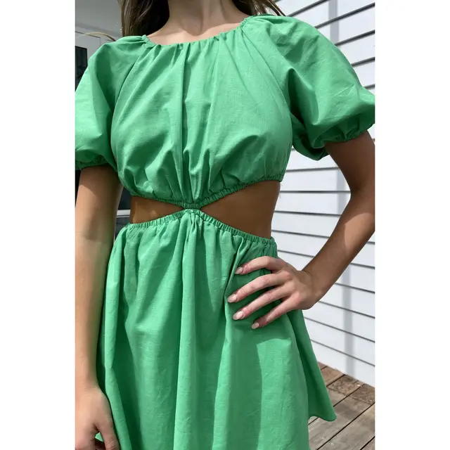 Fresh Women's Clothing Sweetheart Collar A Line Skirt Dress Green - Shop at LoveMi