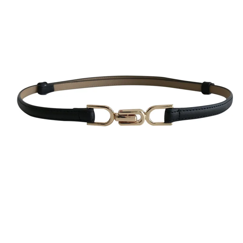 A Pair Of Buckles Belt Women's Fine Decoration Dress Matching - Black - View 1