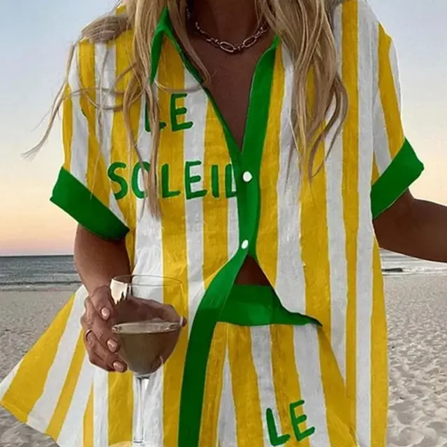 Digital Printing Top Women's Suit Two piece Set Mcs01130 - Shop at LoveMi