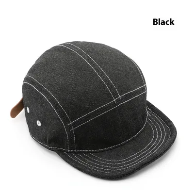 Solid Color Light Board Short Brim Washed Denim Baseball Cap Black - Shop at LoveMi