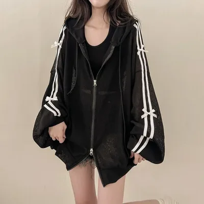 Loose Outer Shawl Air Conditioning Shirt Korean Style Linen Knitted Cardigan Black - Shop at LoveMi