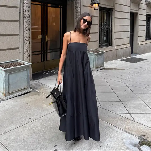Dress Women's Summer High grade Sleeveless Backless Black Backless Slip Dress - Shop at LoveMi