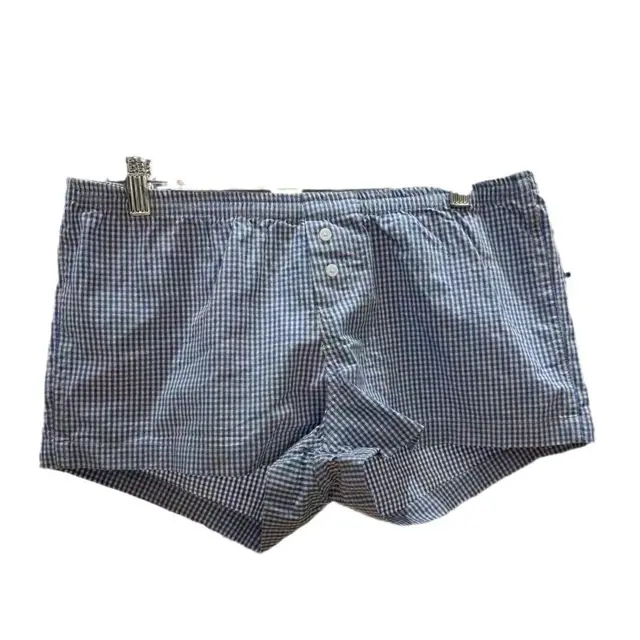 Elastic Waist Red Plaid Fastener Decoration Shorts For Women Blue - Shop at LoveMi