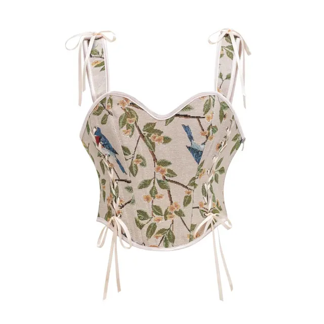 Women's Slim Fit Printed Sexy Vest 932 Apricot - Shop at LoveMi
