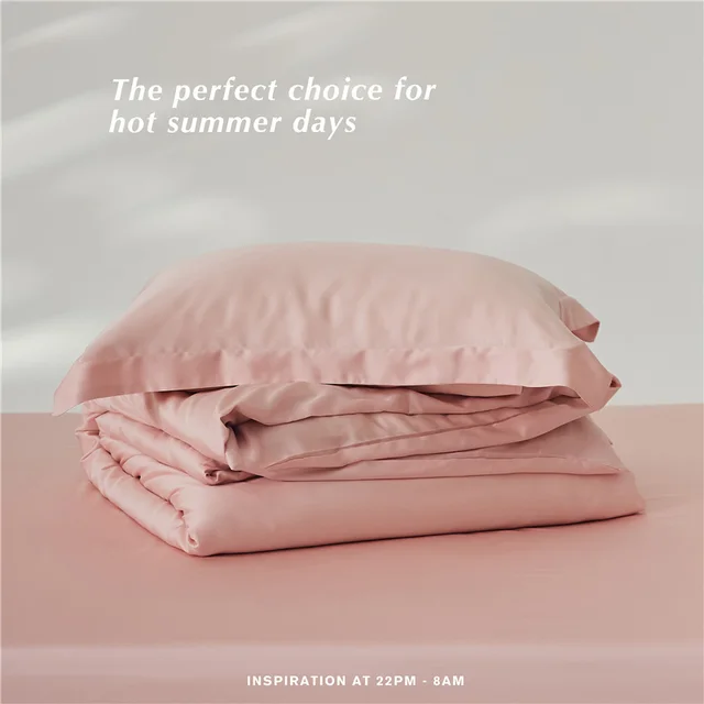 Quilt Cover Silky Cool Feeling Spring And Summer Bare Sleeping Light Apricot Pink - Shop at LoveMi