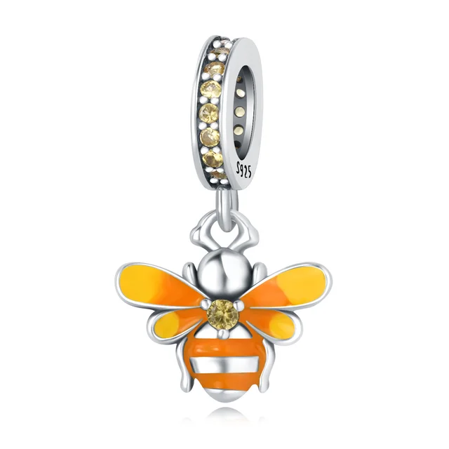 925 Sterling Silver Beads Pendant DIY Bracelet Jewelry Accessories Little Bee - Shop at LoveMi