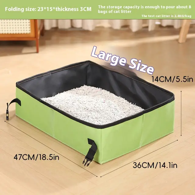 Folding Litter Box Fully Enclosed Temporary Travel Green - Shop at LoveMi