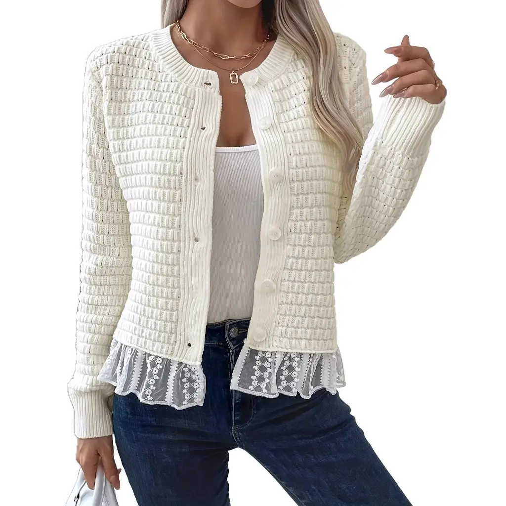Fall Winter Fashion Elegant Women's Knitwear - White