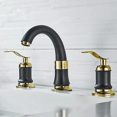 European style Copper Three hole Split Faucet Set 5701Bg 3Pc - Shop at LoveMi