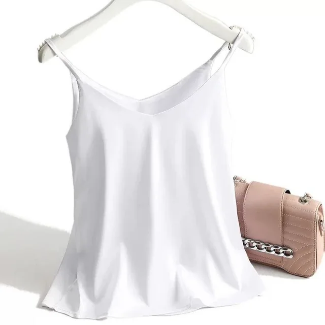 Italian Camisole Women's V neck Brace Basic White Vest White - Shop at LoveMi