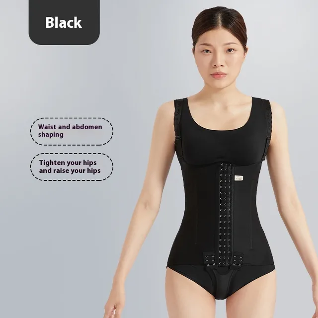 Female solid color One piece Corset Bodybuilding Corset Black 61605 - Shop at LoveMi