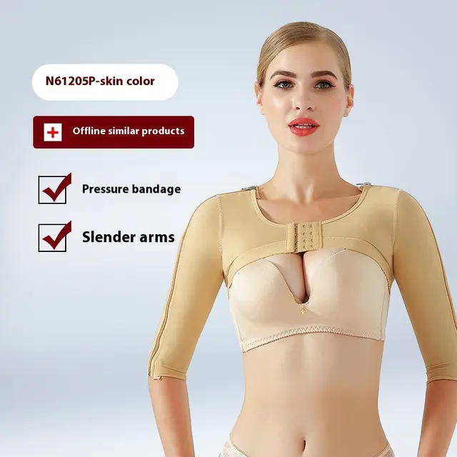 Supernumerary Breast Shoulder Pad Three quarter Sleeve Body Shaping Top One Piece Skin Color - Shop at LoveMi