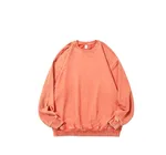 Sweater Cotton Washed Old Round Neck Long Sleeve Top - Papaya Orange