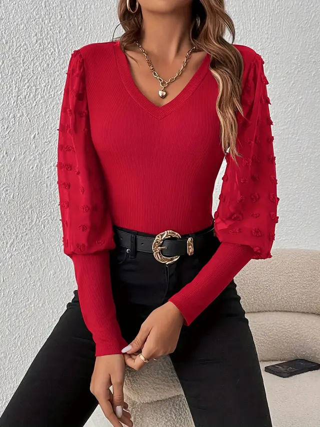 Solid Color T shirt Slimming Top For Women Wine Red - Shop at LoveMi