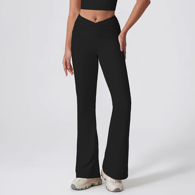 Female Pure Color Tight Hip Lift Quick drying Casual Sports Trousers Black - Shop at LoveMi