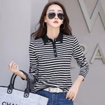 Cotton Button Temperament Korean-style Slim Blouse - White
