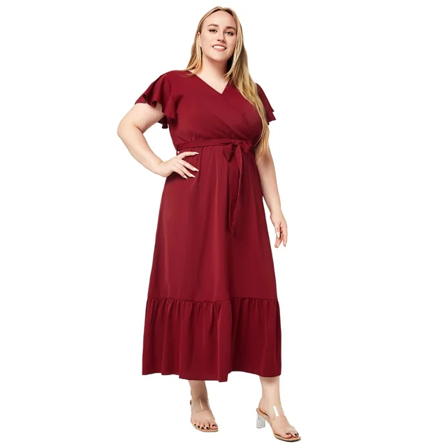 Women's Fashionable Elegant Large Swing Dress Red - Shop at LoveMi