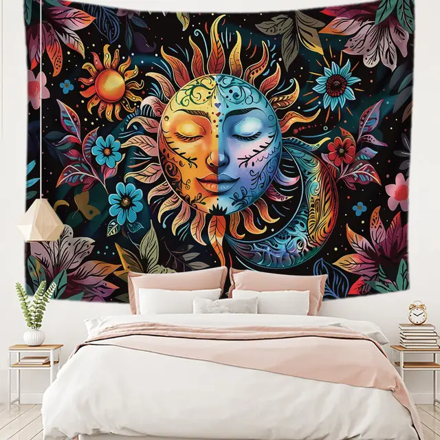 Sun Moon Face Decorative Tapestry Gt102 - Shop at LoveMi