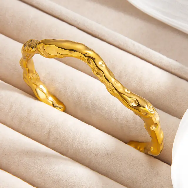 Irregular C type Open ended Bracelet Korean Ins Style Gold - Shop at LoveMi