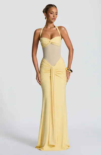 Women's Ribbon Slim fit Sheath Dress Yellow - Shop at LoveMi