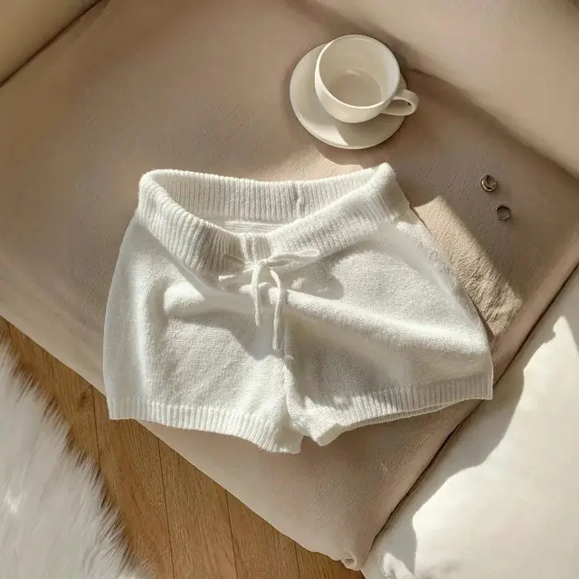 Fashionable Personalized Elastic Waist shaped Casual Pants White - Shop at LoveMi