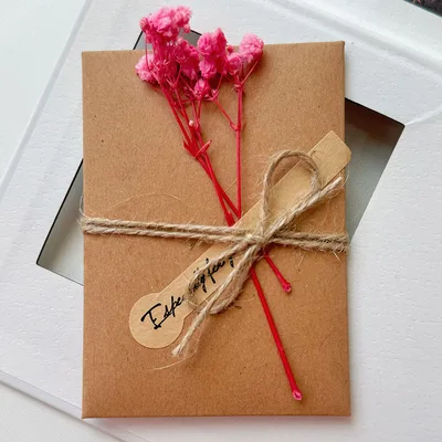 Starry Sky Dried Flower Handwritten Thank You Greeting Card Starry Pink - Shop at LoveMi