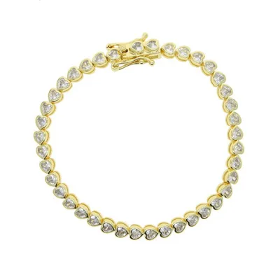 Geometric CZ Tennis Bracelet For Women Paved Different Shape B5023 Heart Of Gold - Shop at LoveMi