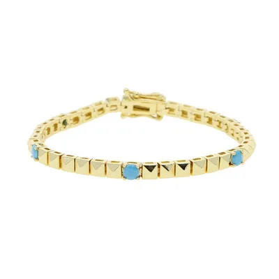 Geometric CZ Tennis Bracelet For Women Paved Different Shape Yb19 G Blue Blocks - Shop at LoveMi